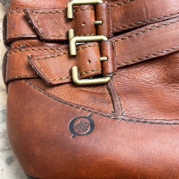 Heeled Born Boots in Cognac with Zipper - Picture 2 of 7